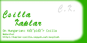 csilla kaplar business card